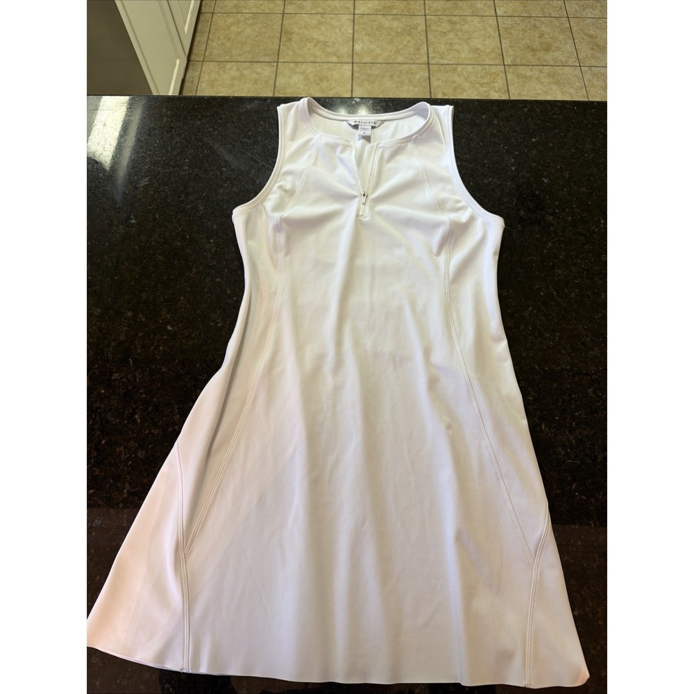 Athleta White Ace Tennis Dress Sz Med‎ Performance Athletic Golf Pickleball